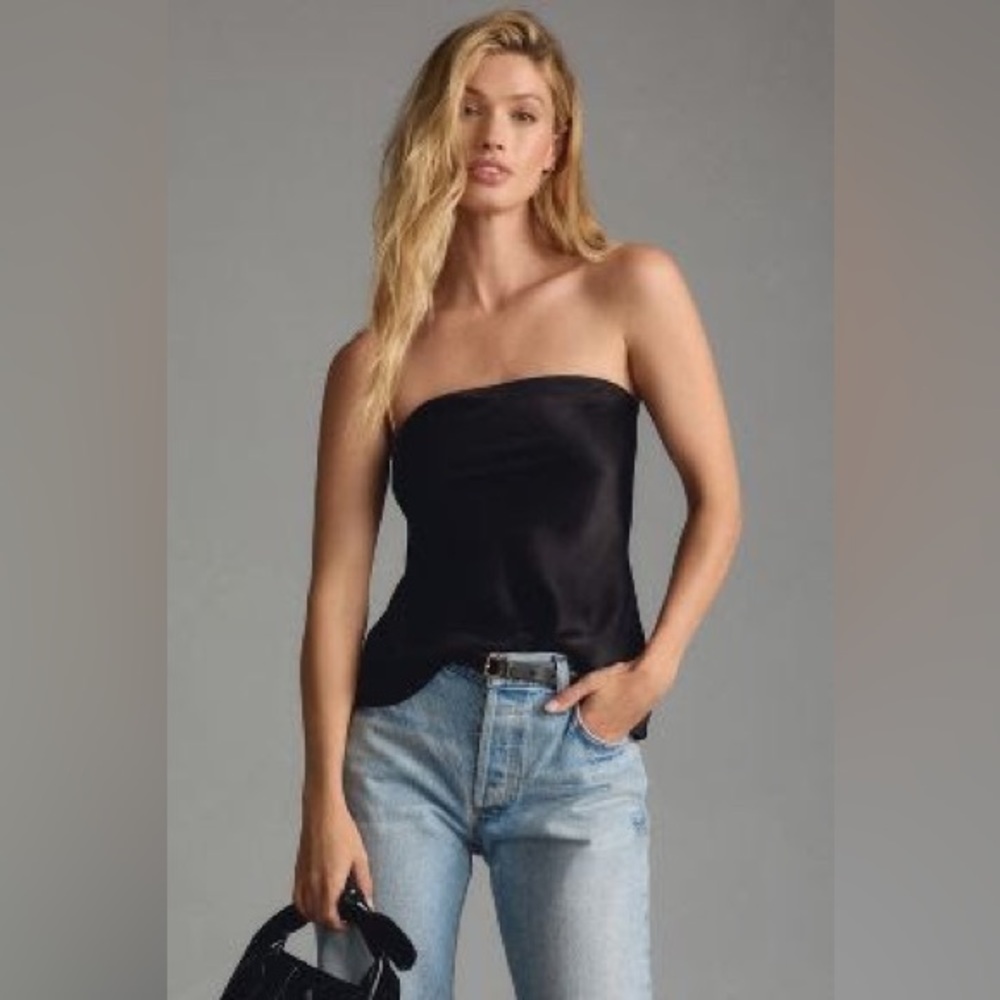 Anthropologie Strapless Silky Top NWT